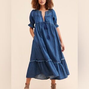 Free People One and Only Denim Midi Dress